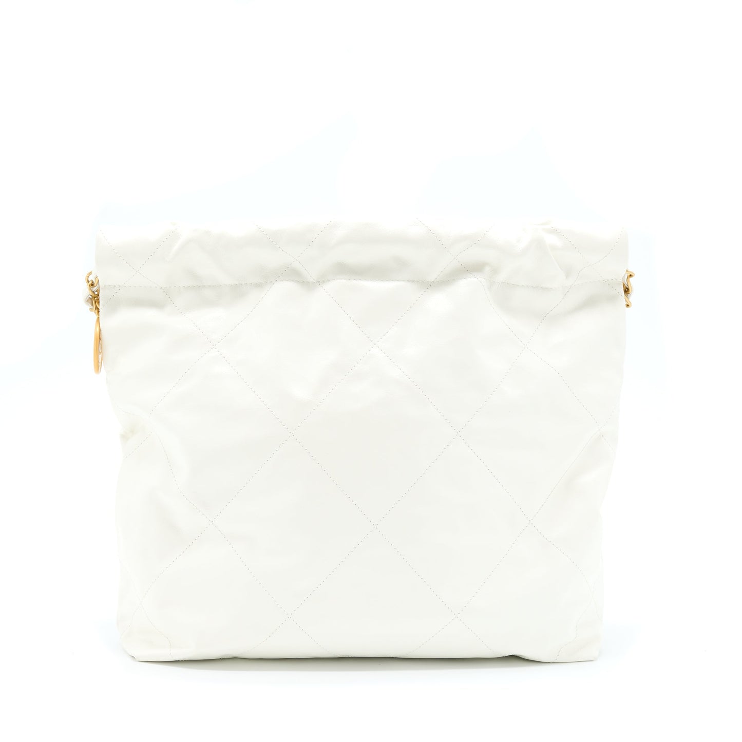 Chanel 22 Shiny Calfskin GHW Microchip White Small Handbag Microchip 1