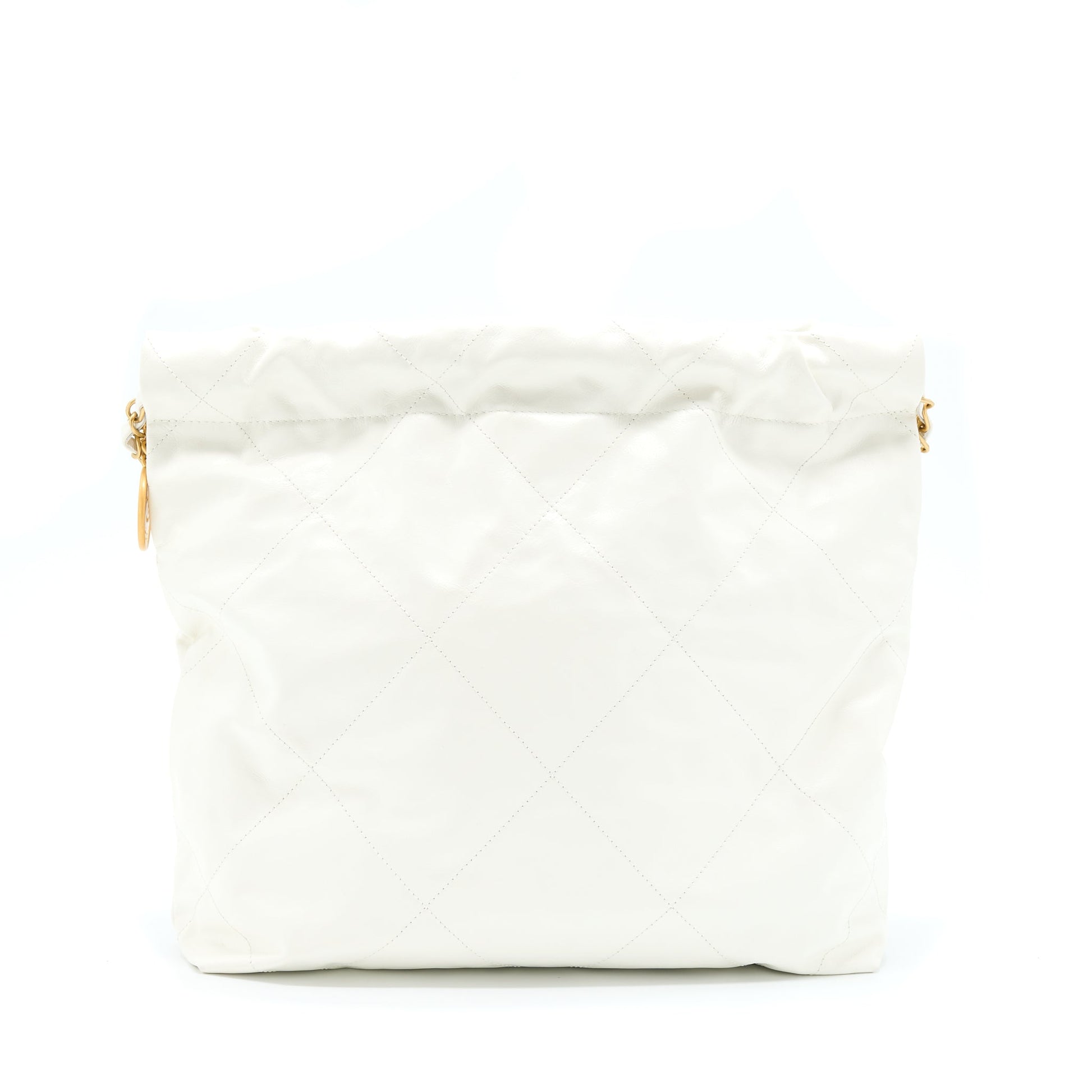 Chanel 22 Shiny Calfskin GHW Microchip White Small Handbag Microchip 1