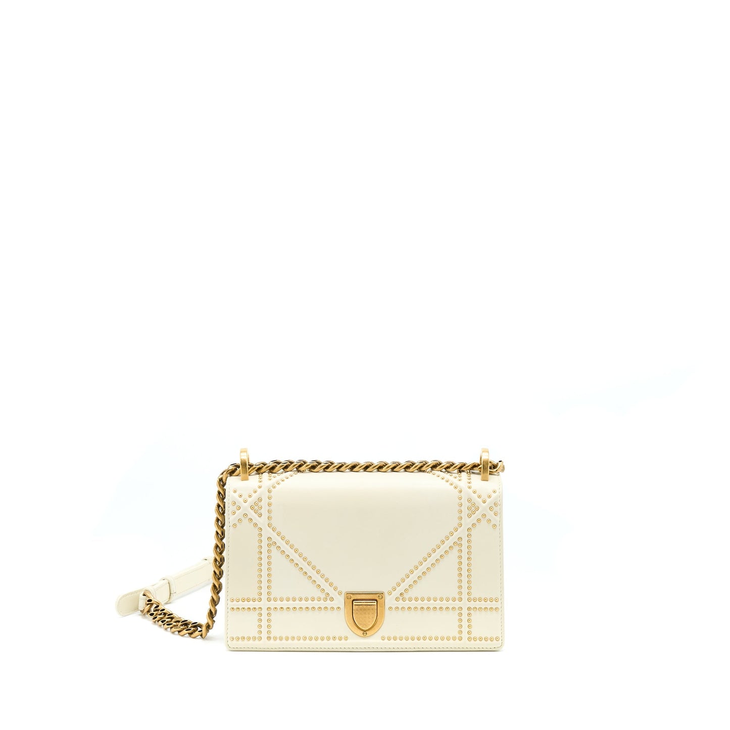 Dior ama Rockstud Crossbody Purse Lambskin Handbag White Small Crossbody Bag