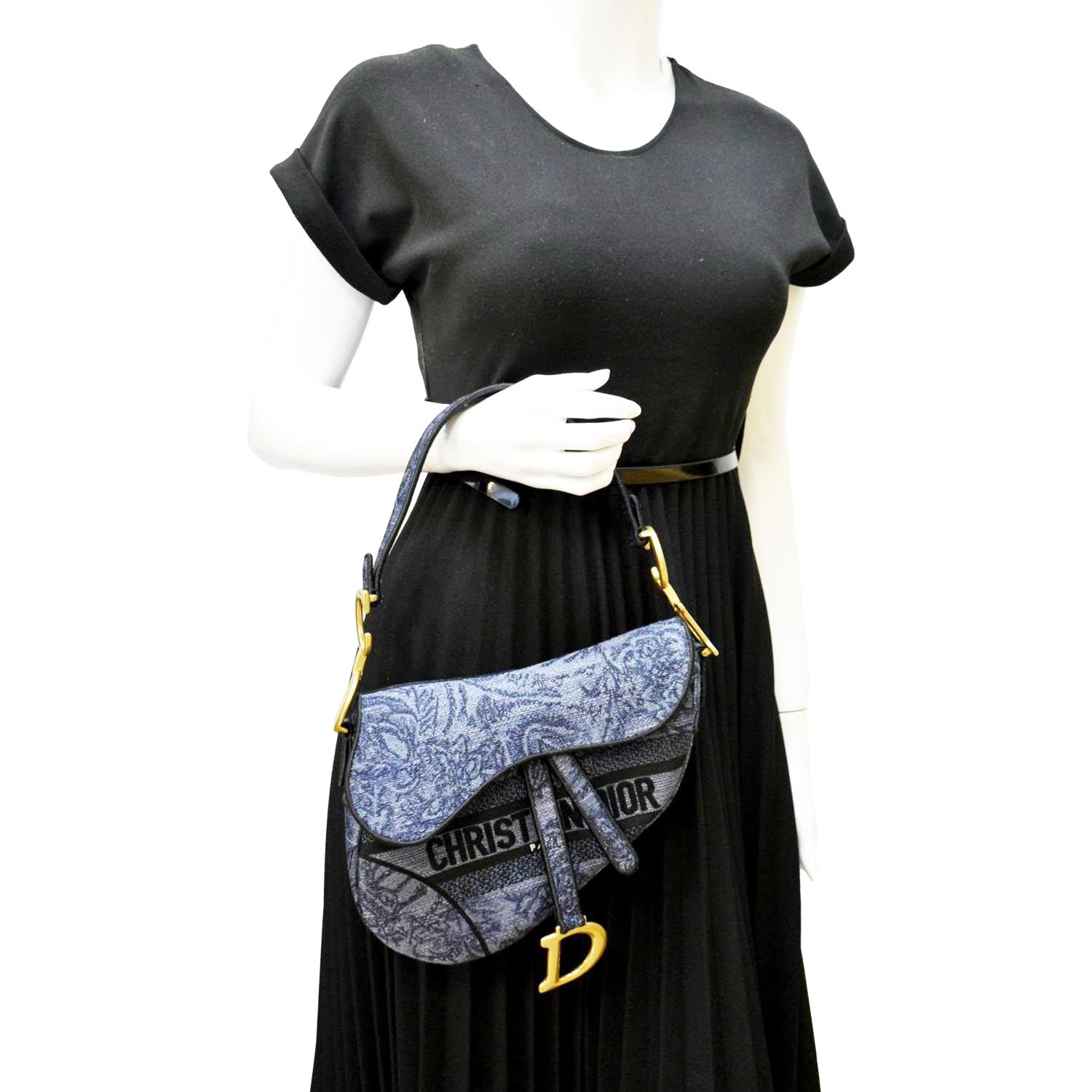 Dior Saddle Shoulder Bag Denim Blue