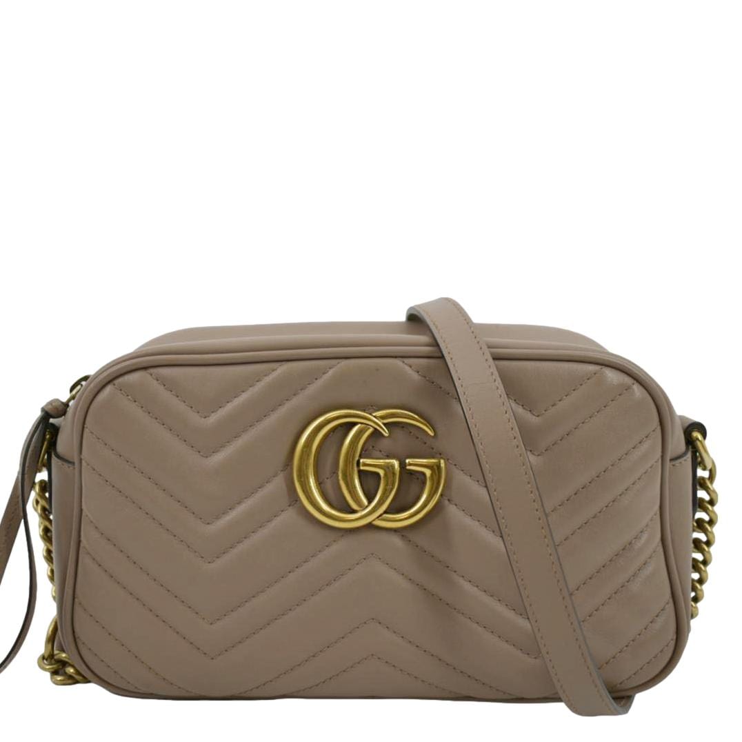 Gucci Marmont Crossbody Bag Dusty Leather Matelasse Small 447633