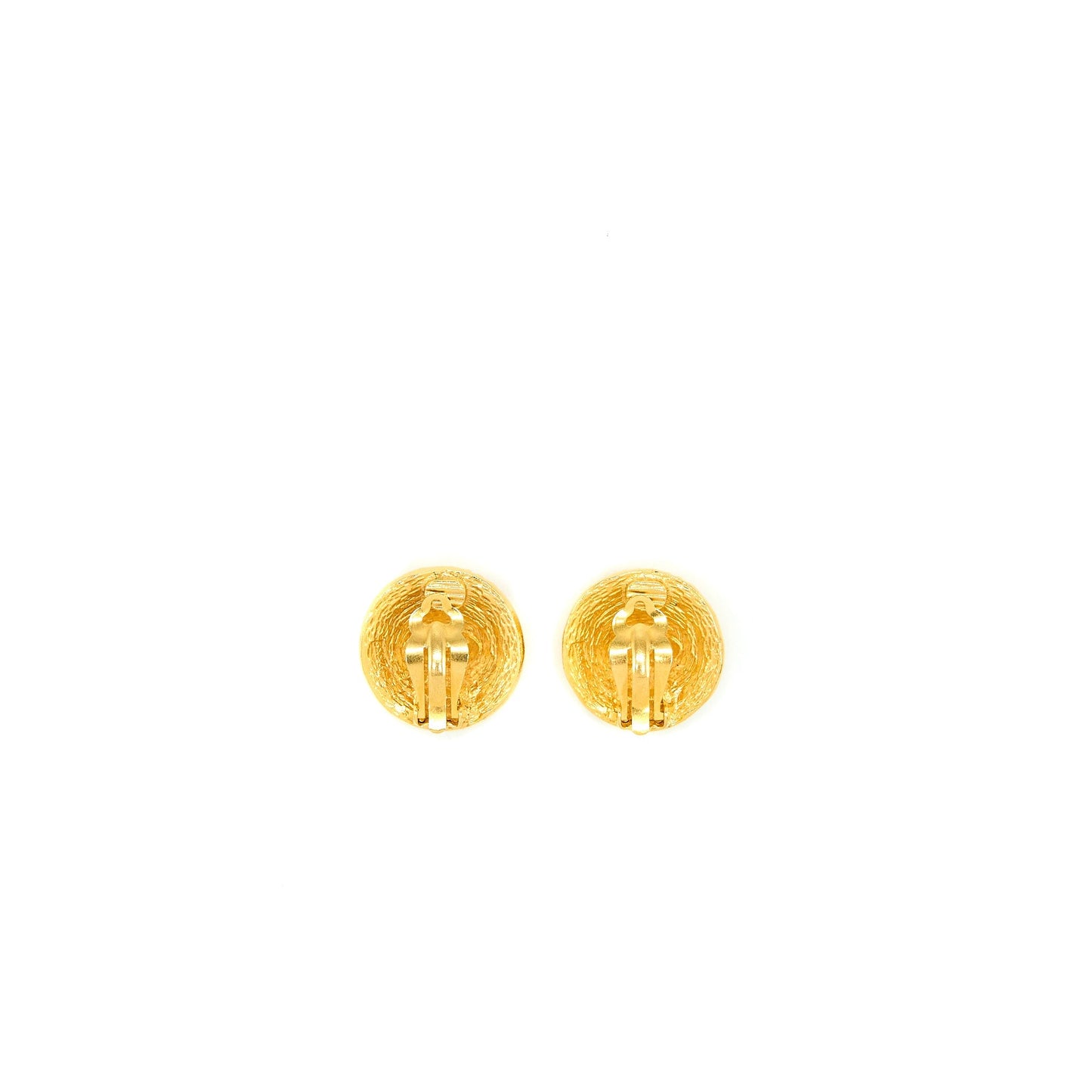 Chanel Round Ear Clips Tone Gold Handbag