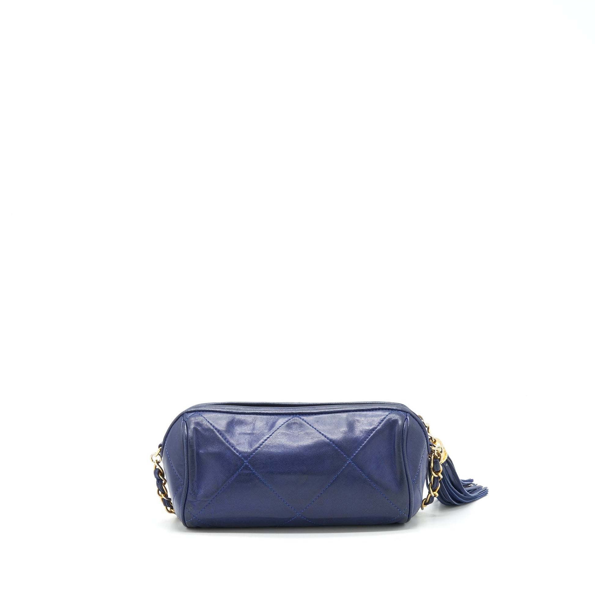 Chanel Barrel Lambskin Navy GHW Handbag