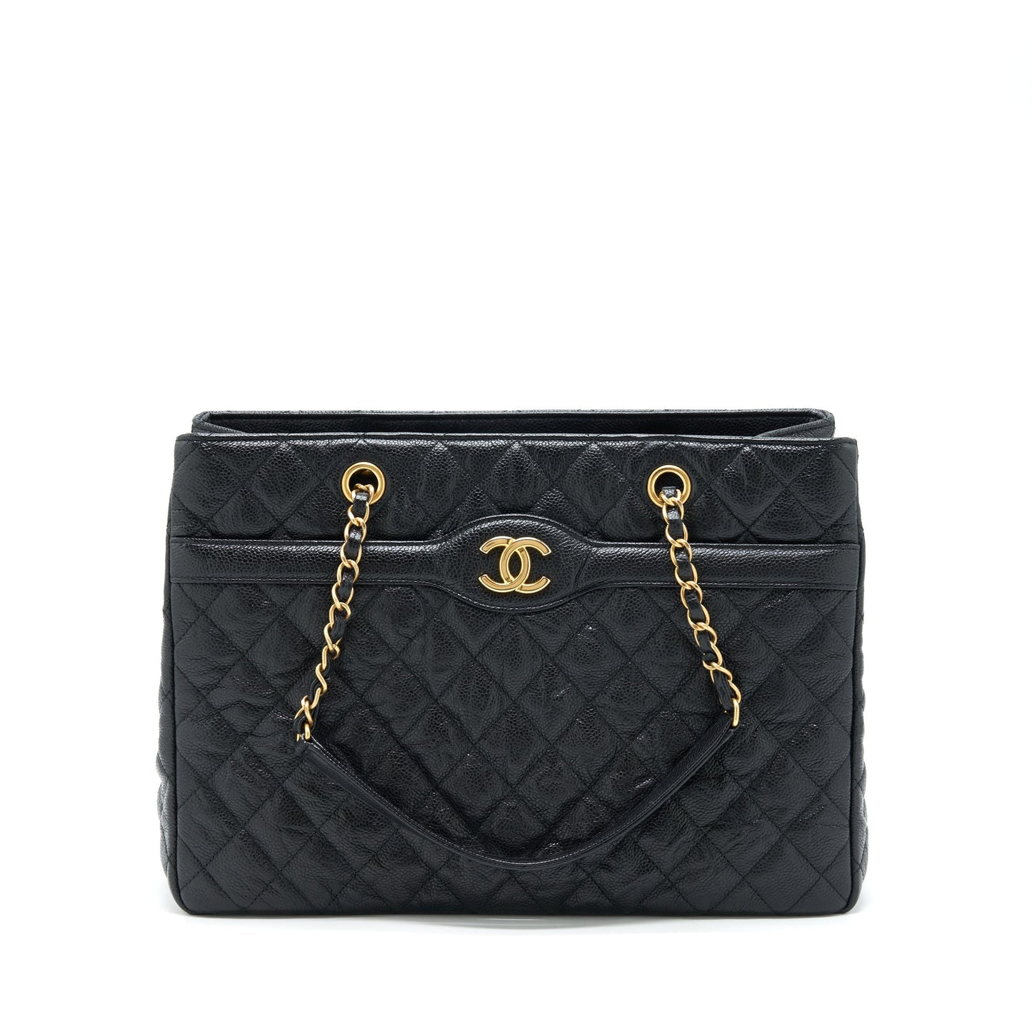 Chanel Shopping Caviar GHW Black Tote Bag
