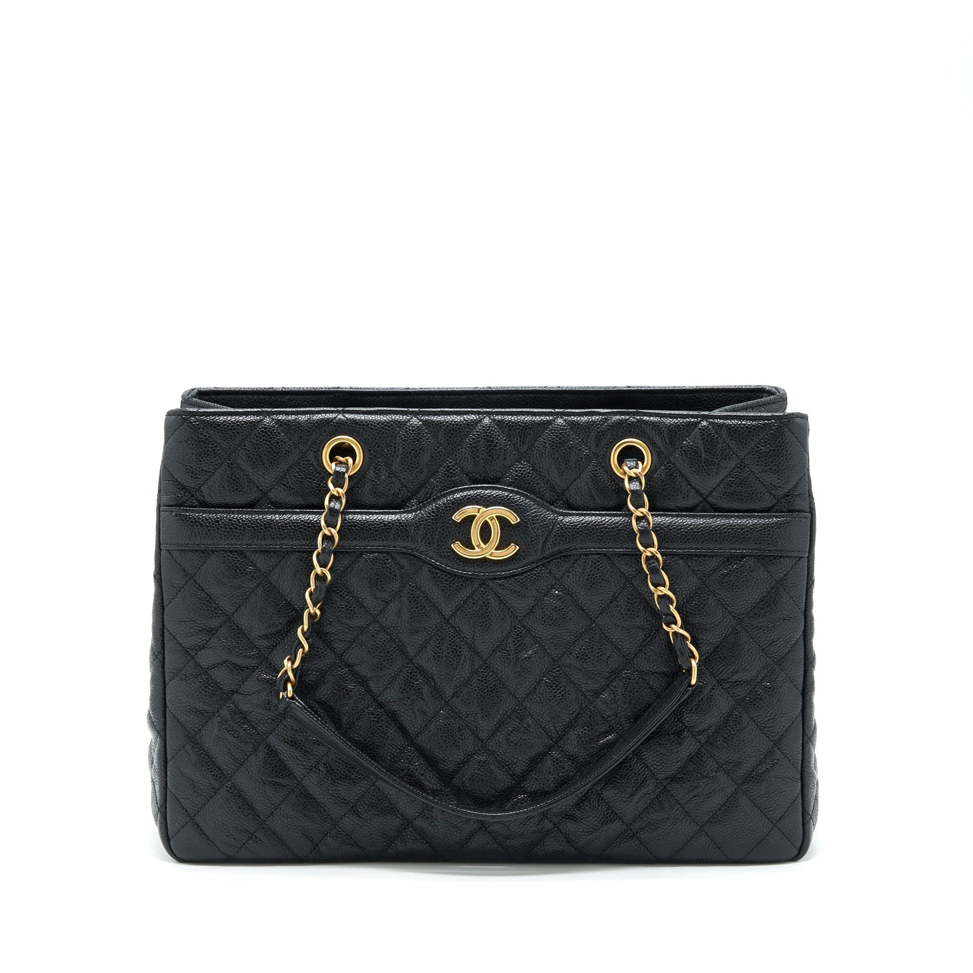 Chanel Shopping Caviar GHW Black Tote Bag