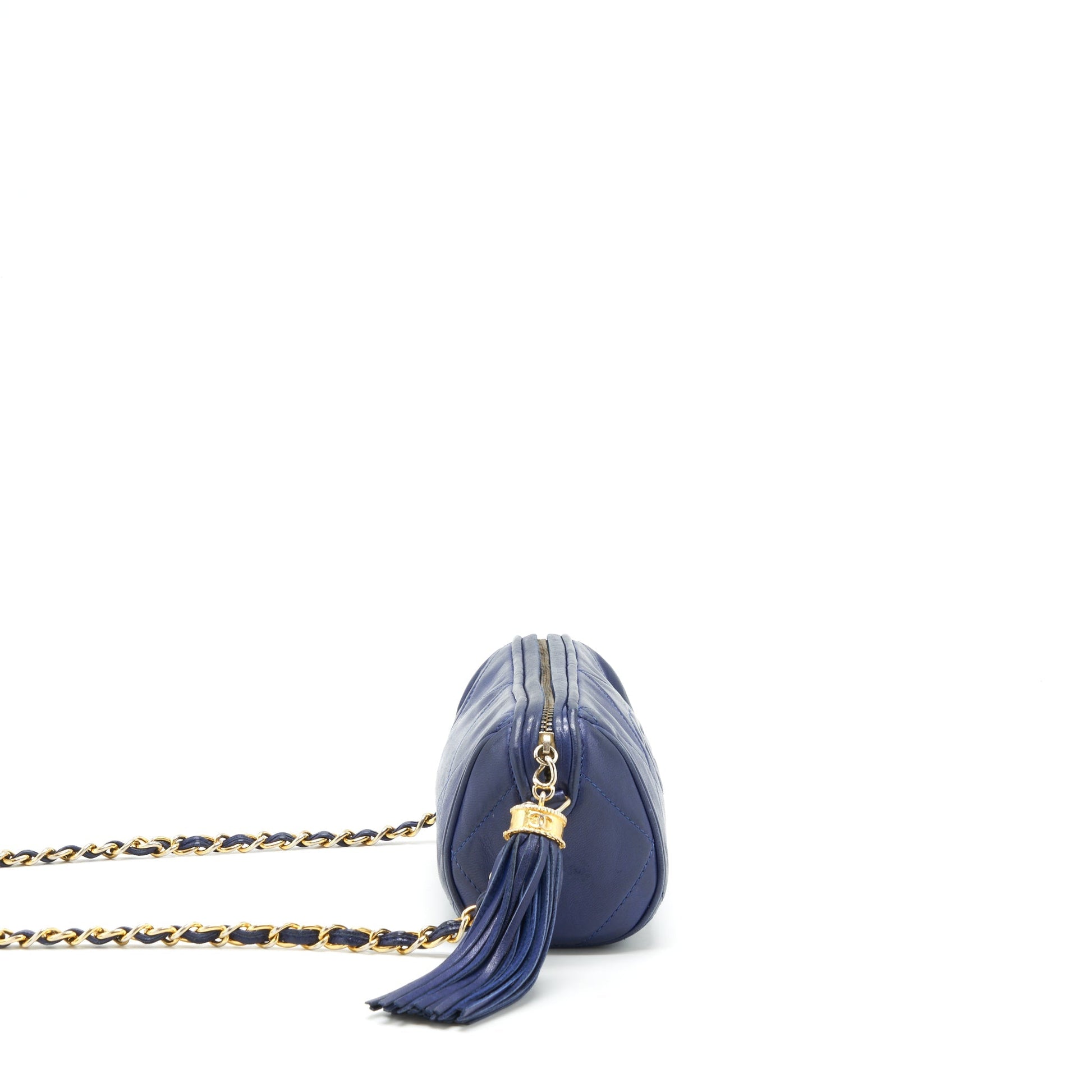 Chanel Barrel Lambskin Navy GHW Handbag