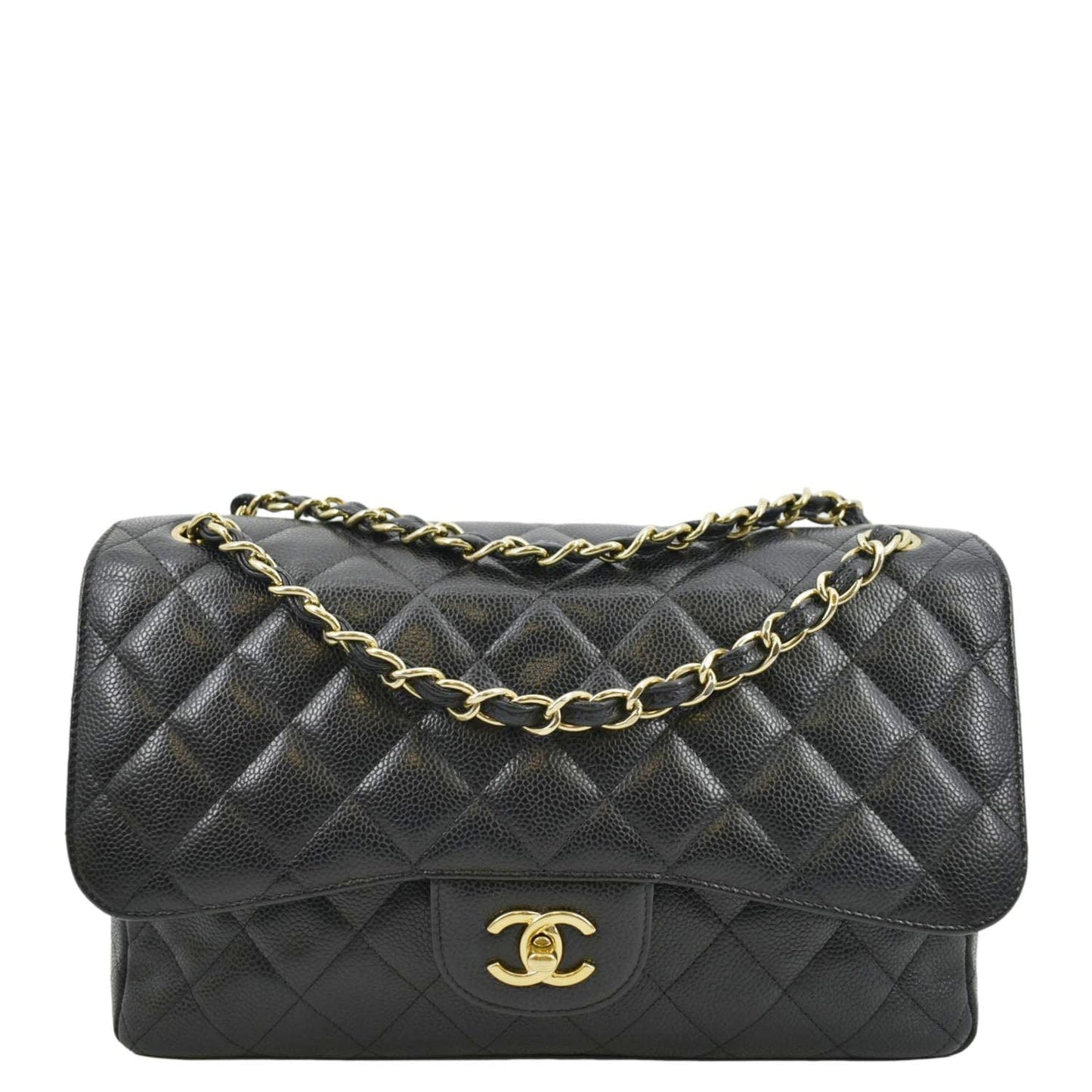 Chanel Classic Jumbo Double Flap Quilted Leather Black Travel Bag Double Flap