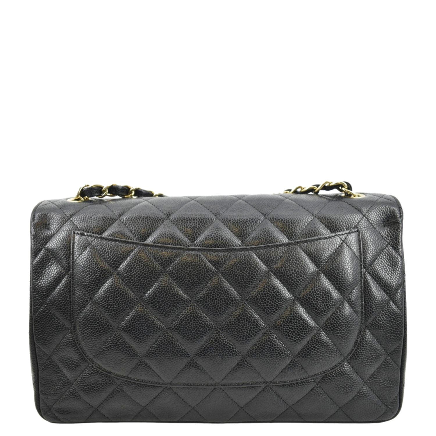 Chanel Classic Jumbo Double Flap Quilted Leather Black Travel Bag Double Flap