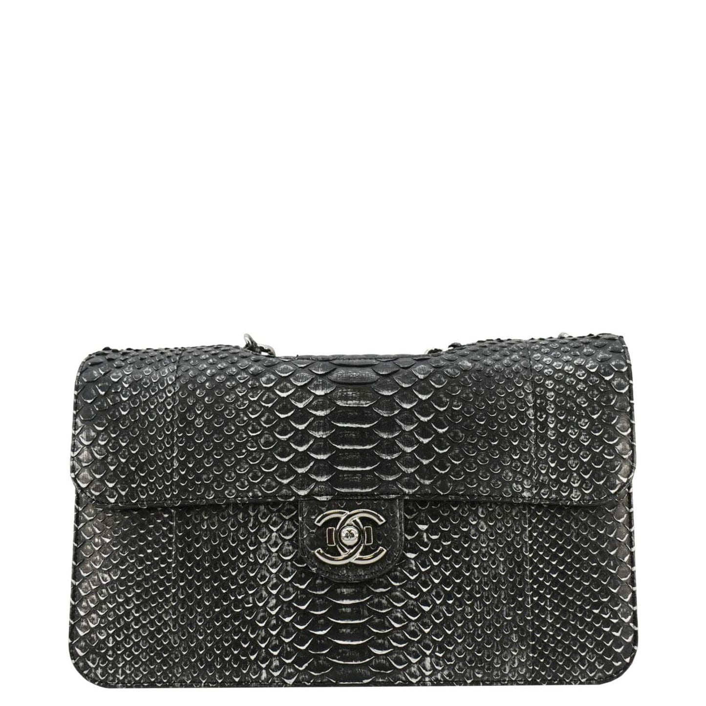 Chanel Perfect Edge Flap Snakeskin Black Travel Bag