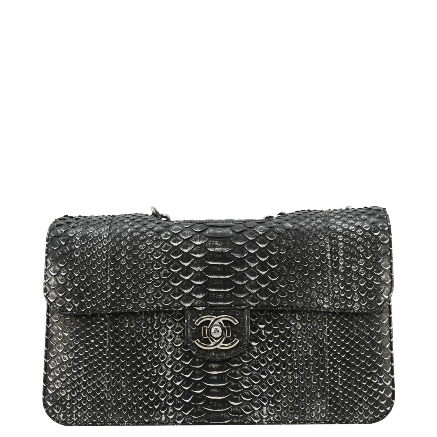 Chanel Perfect Edge Flap Snakeskin Black Travel Bag