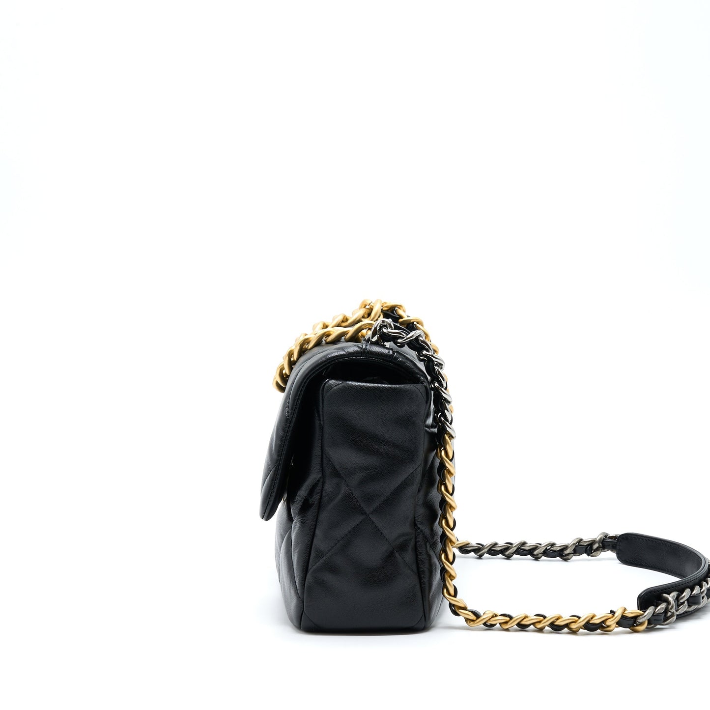 Chanel 19 Goatskin Hardware Multicolour Black Handbag