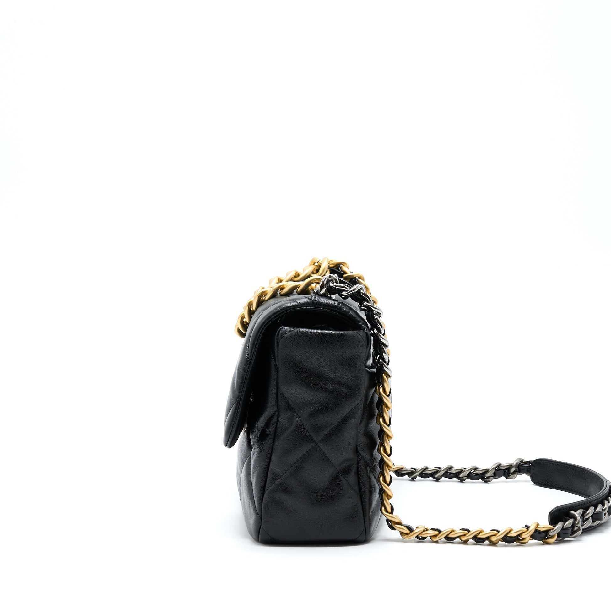 Chanel 19 Goatskin Hardware Multicolour Black Handbag