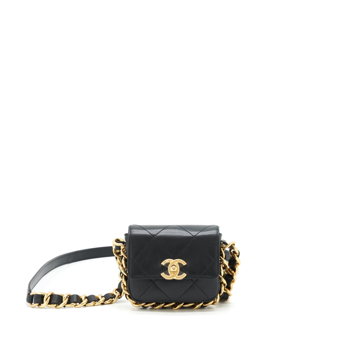 Chanel Flap Giant Lambskin Brushed GHW Black Crossbody Bag