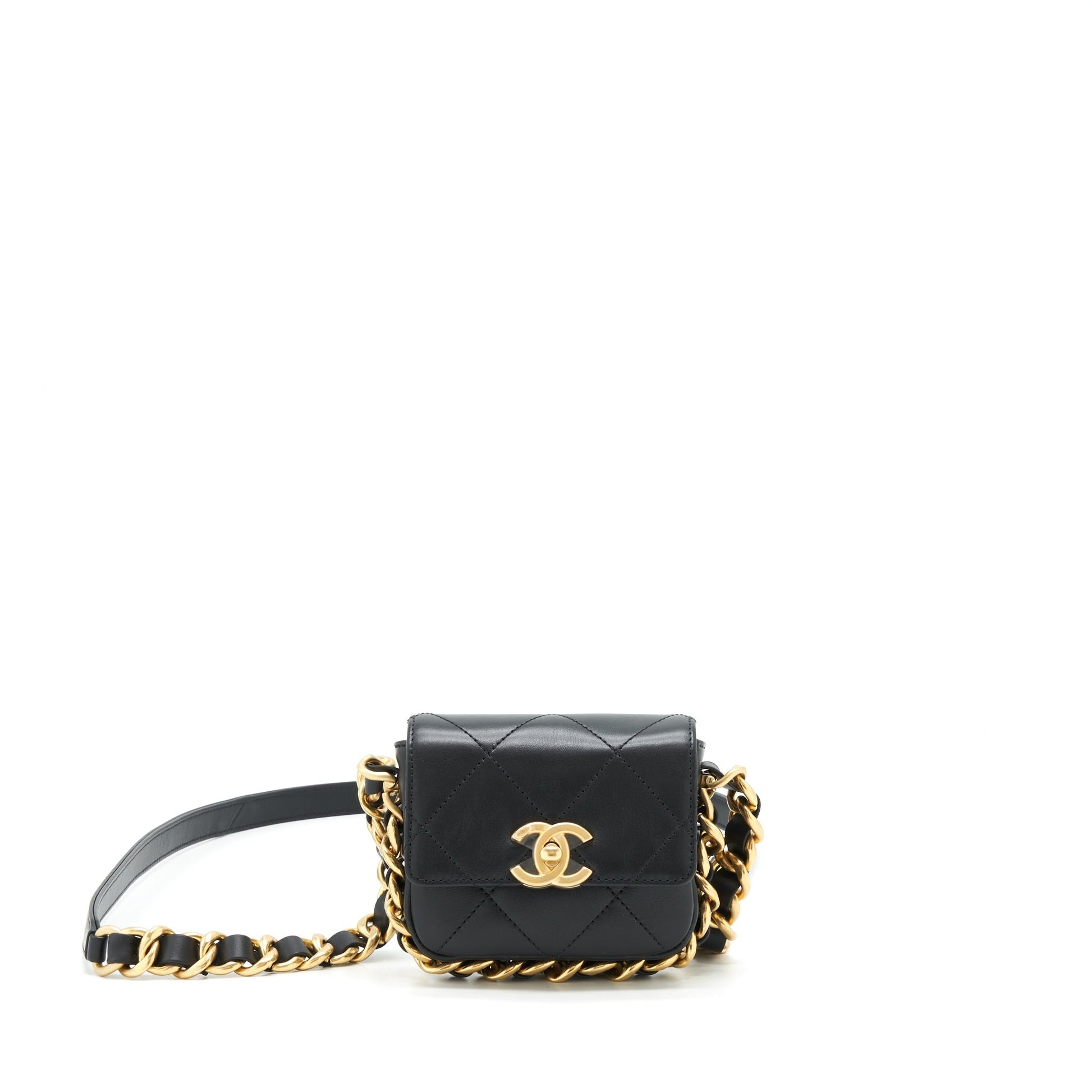 Chanel Flap Giant Lambskin Brushed GHW Black Crossbody Bag