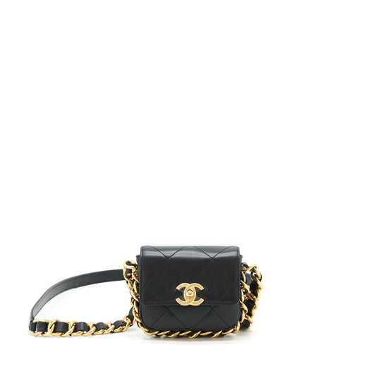 Chanel Flap Giant Lambskin Brushed GHW Black Crossbody Bag
