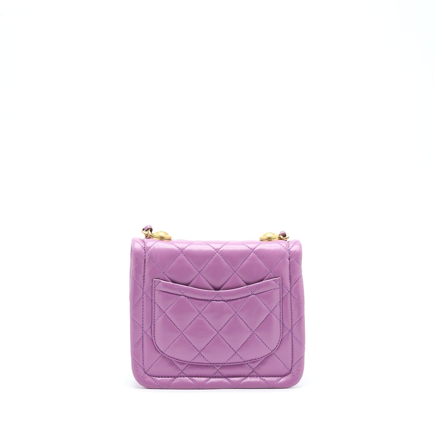 Chanel Square Flap Lambskin Light Purple Brushed Shoulder Bag