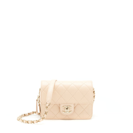 Chanel 21K Caviar Light LGHW Beige Crossbody Bag