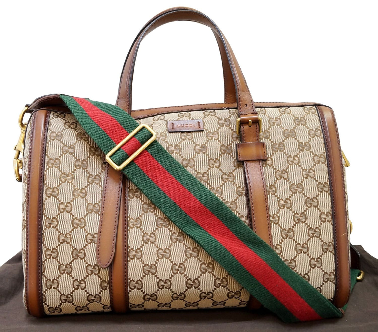 Gucci Lady Web Original Boston Bag Canvas Shoulder Bag