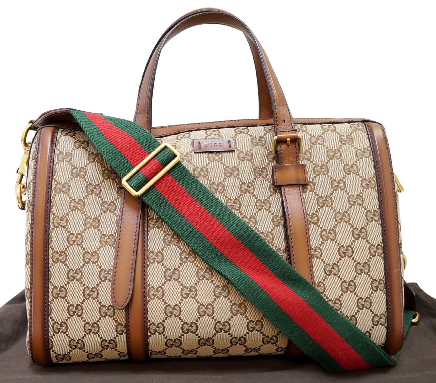 Gucci Lady Web Boston Bag Canvas Shoulder Bag