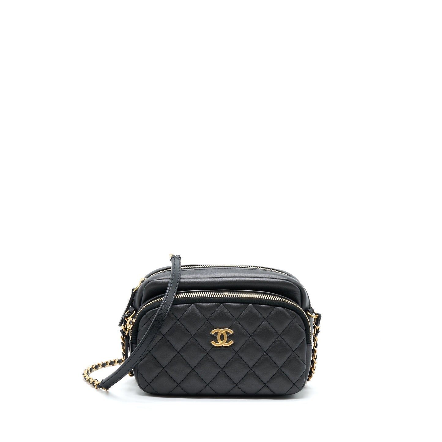 Chanel Camera Quilted Calfskin GHW Black Handbag