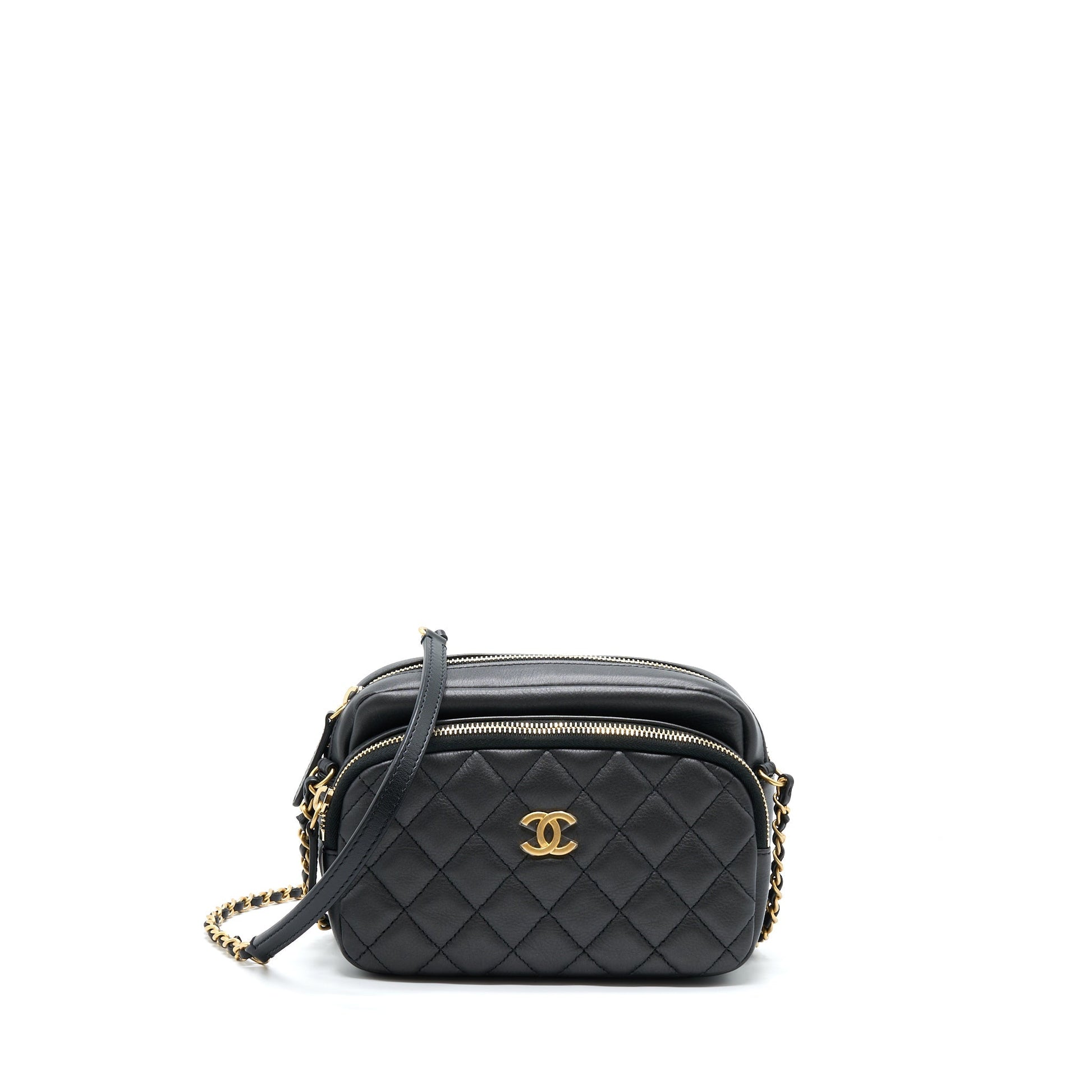 Chanel Camera Quilted Calfskin GHW Black Handbag
