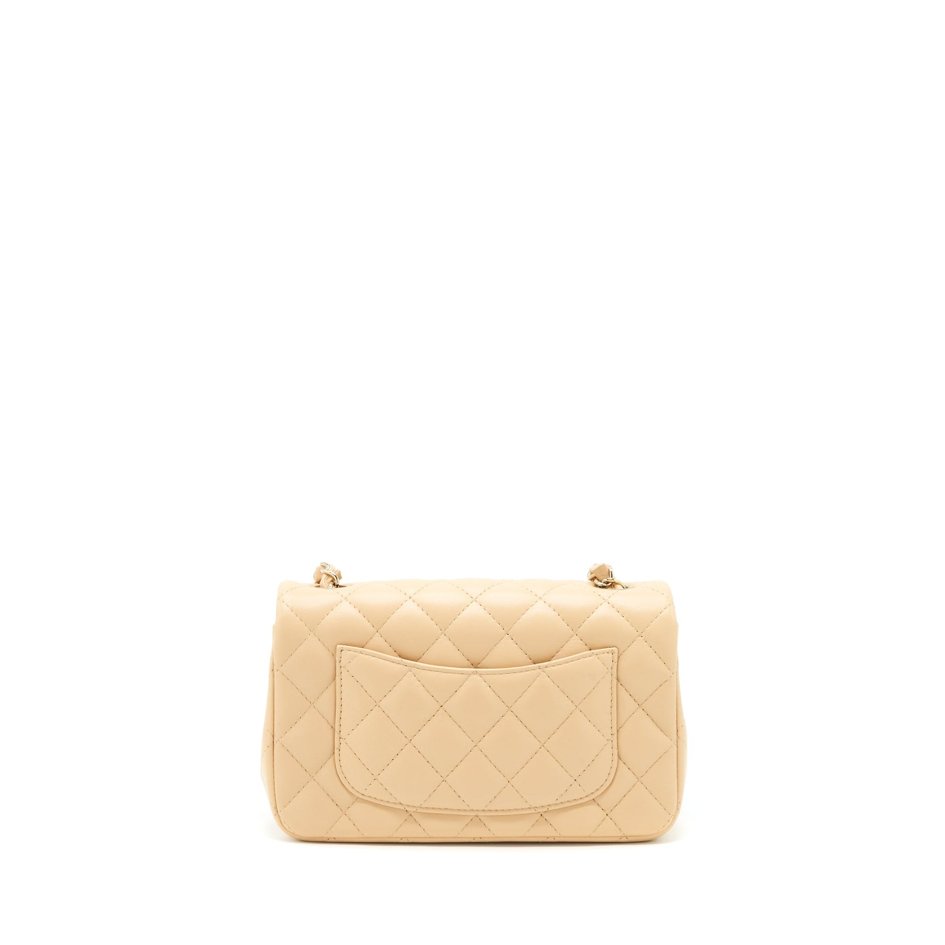 Chanel Rectangular Lambskin Light LGHW Microchip Beige Mini Bag Lghwmicrochip 1