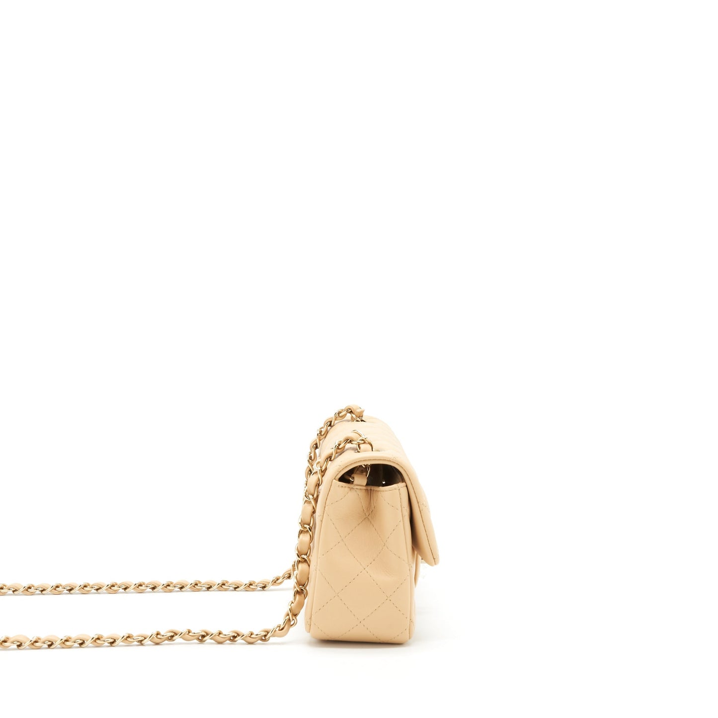 Chanel Rectangular Lambskin Light LGHW Microchip Beige Mini Bag Lghwmicrochip 1