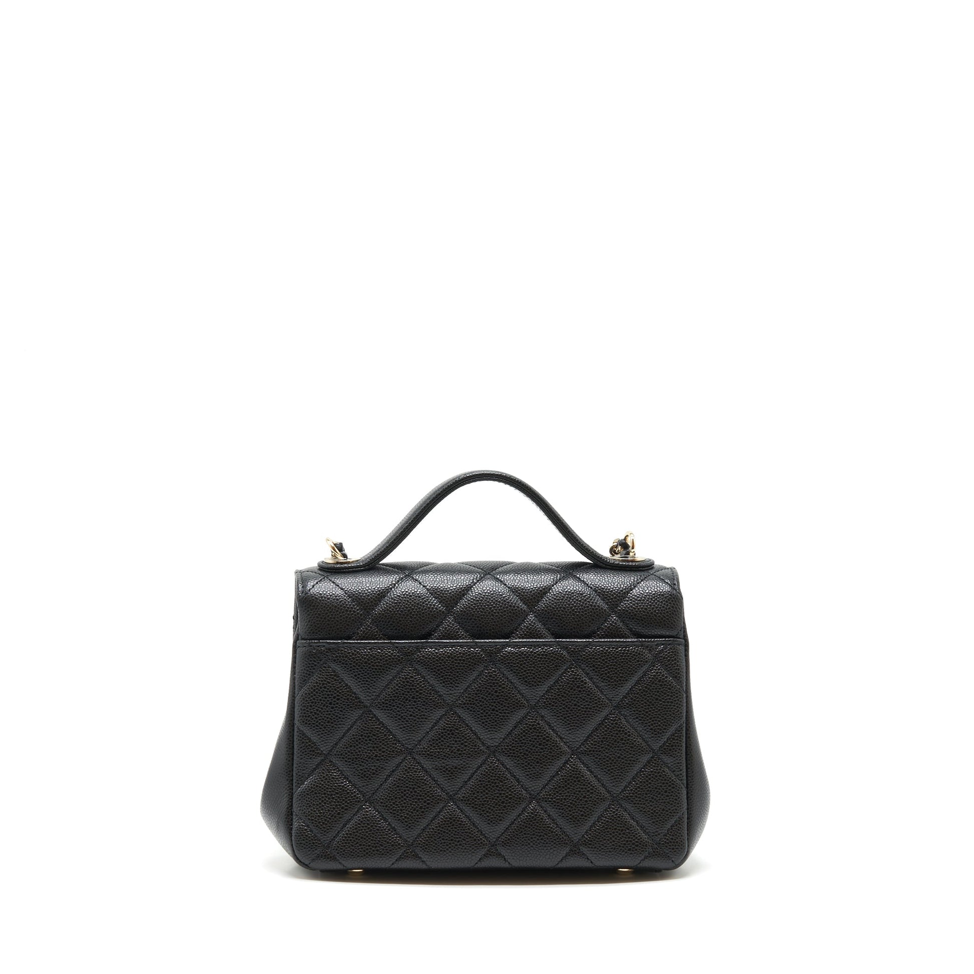 Chanel Business Affinity Caviar LGHW Microchip Black Small Handbag