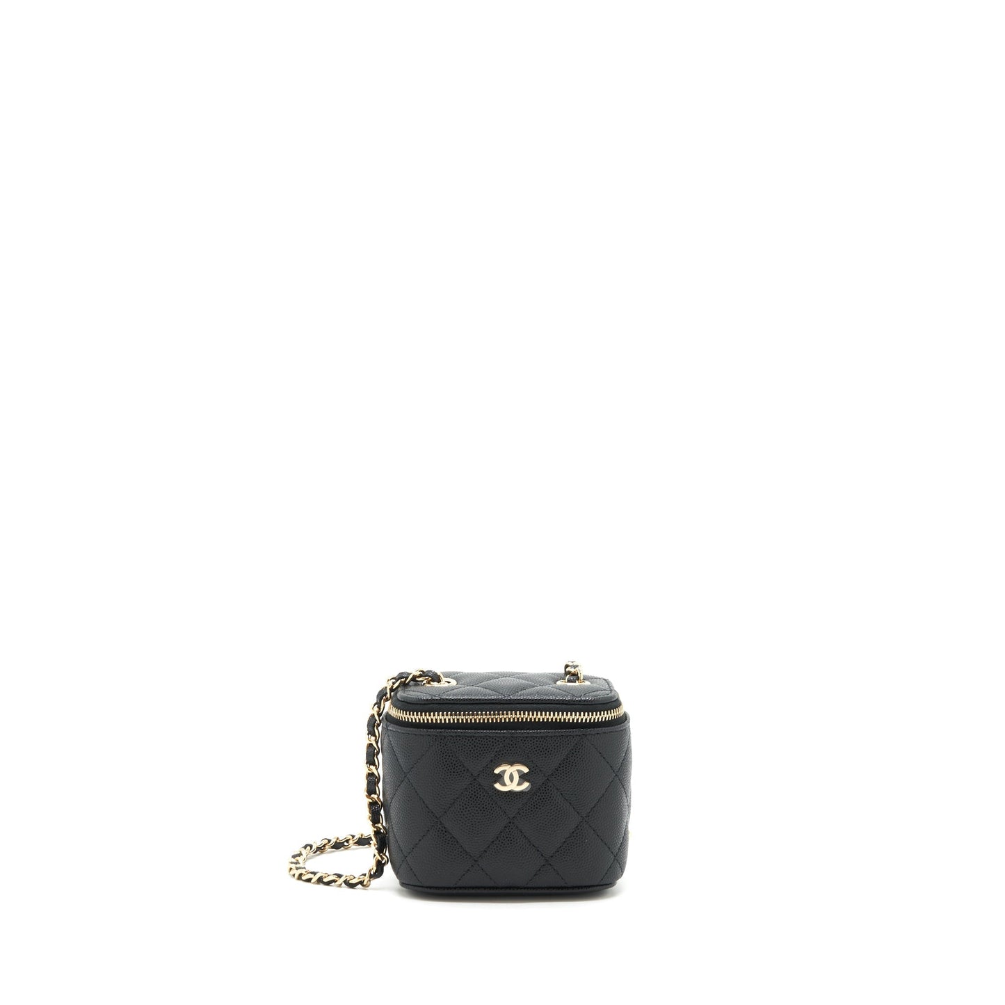 Chanel 22C Vanity Caviar LGHW Black Mini Bag Black Lghw