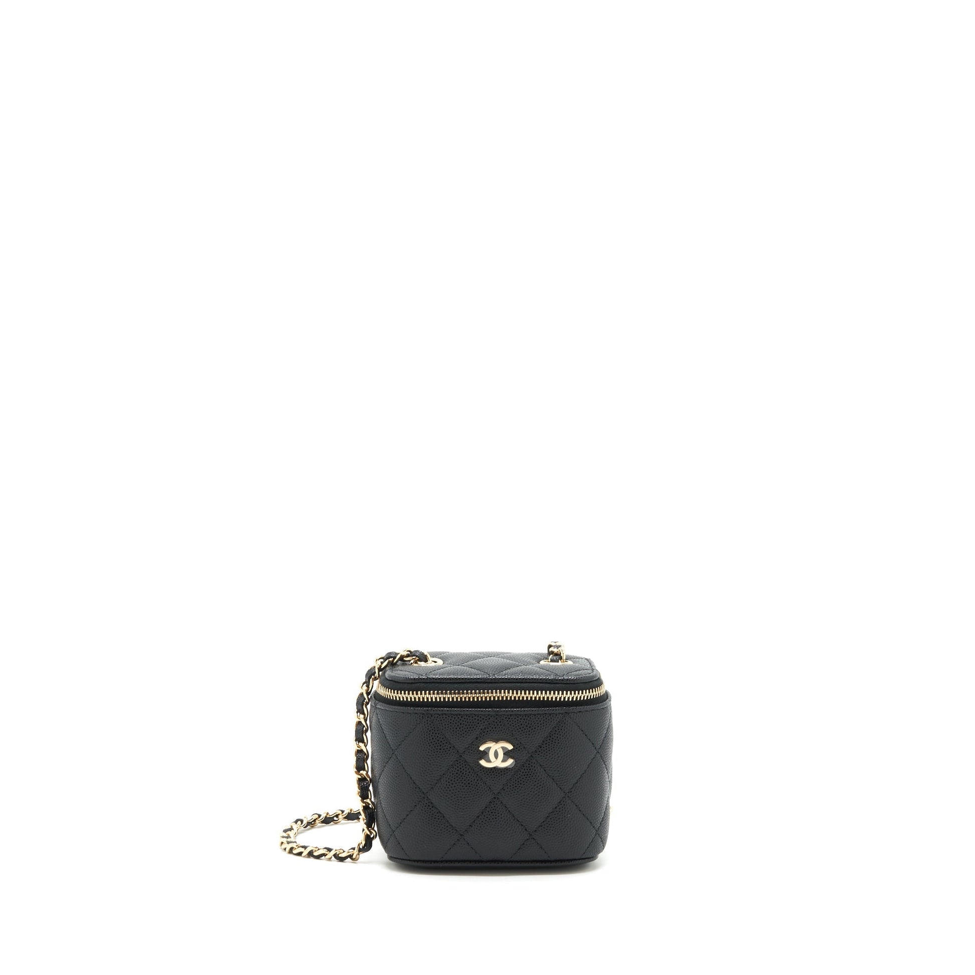 Chanel 22C Vanity Caviar LGHW Black Mini Bag Black Lghw