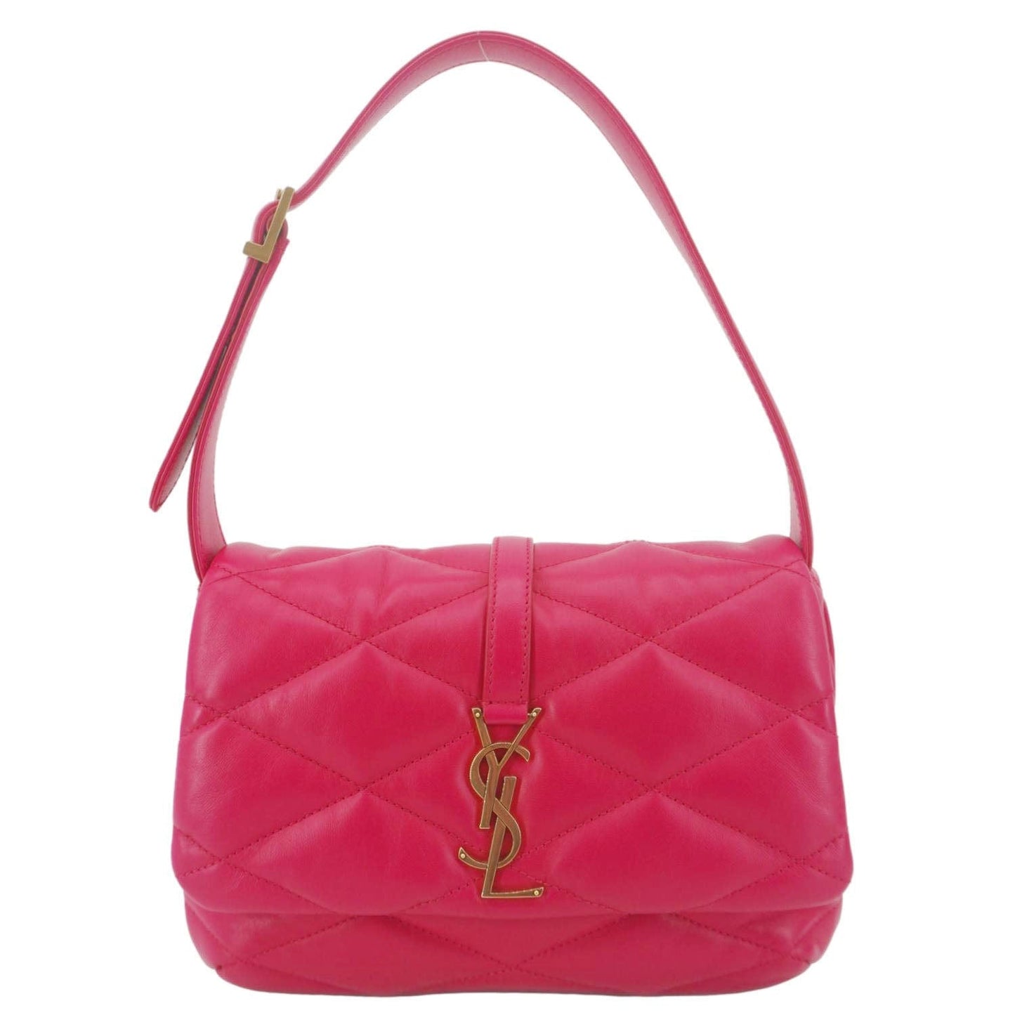 YSL Saint Laurent Yves Le Hobo Bag Leather Quilted Pink