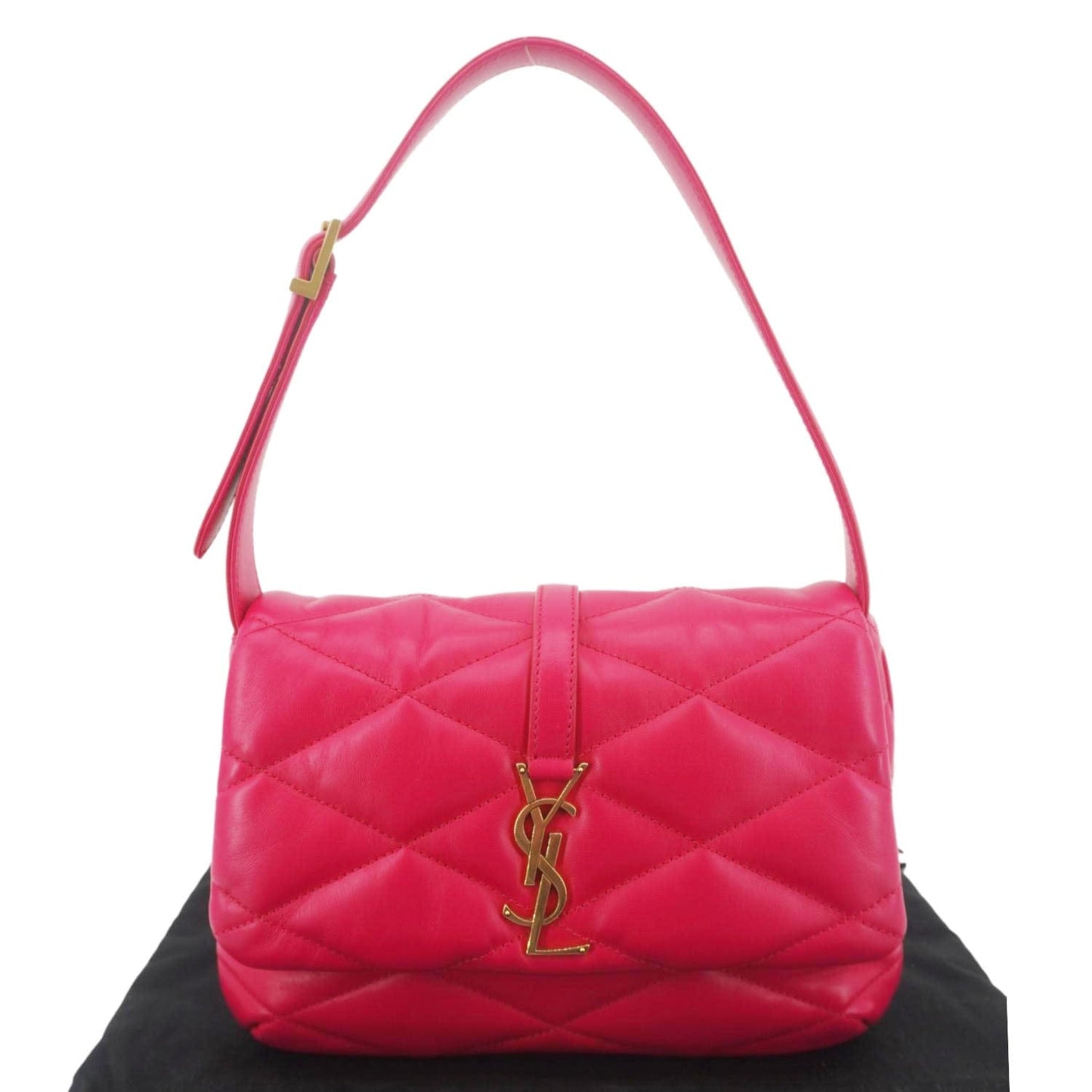 YSL Saint Laurent Yves Le Hobo Bag Leather Quilted Pink