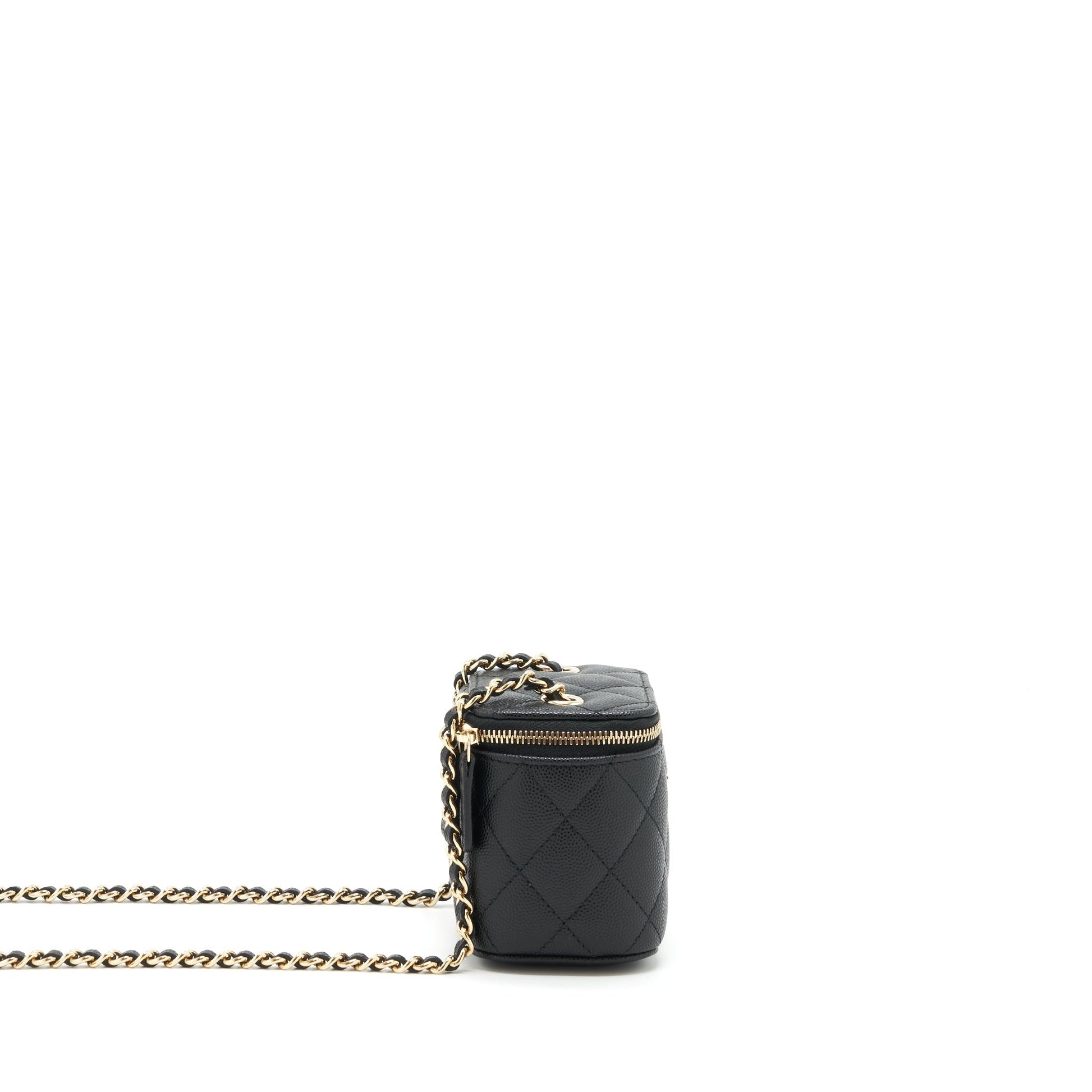 Chanel 22C Vanity Caviar LGHW Black Mini Bag Black Lghw