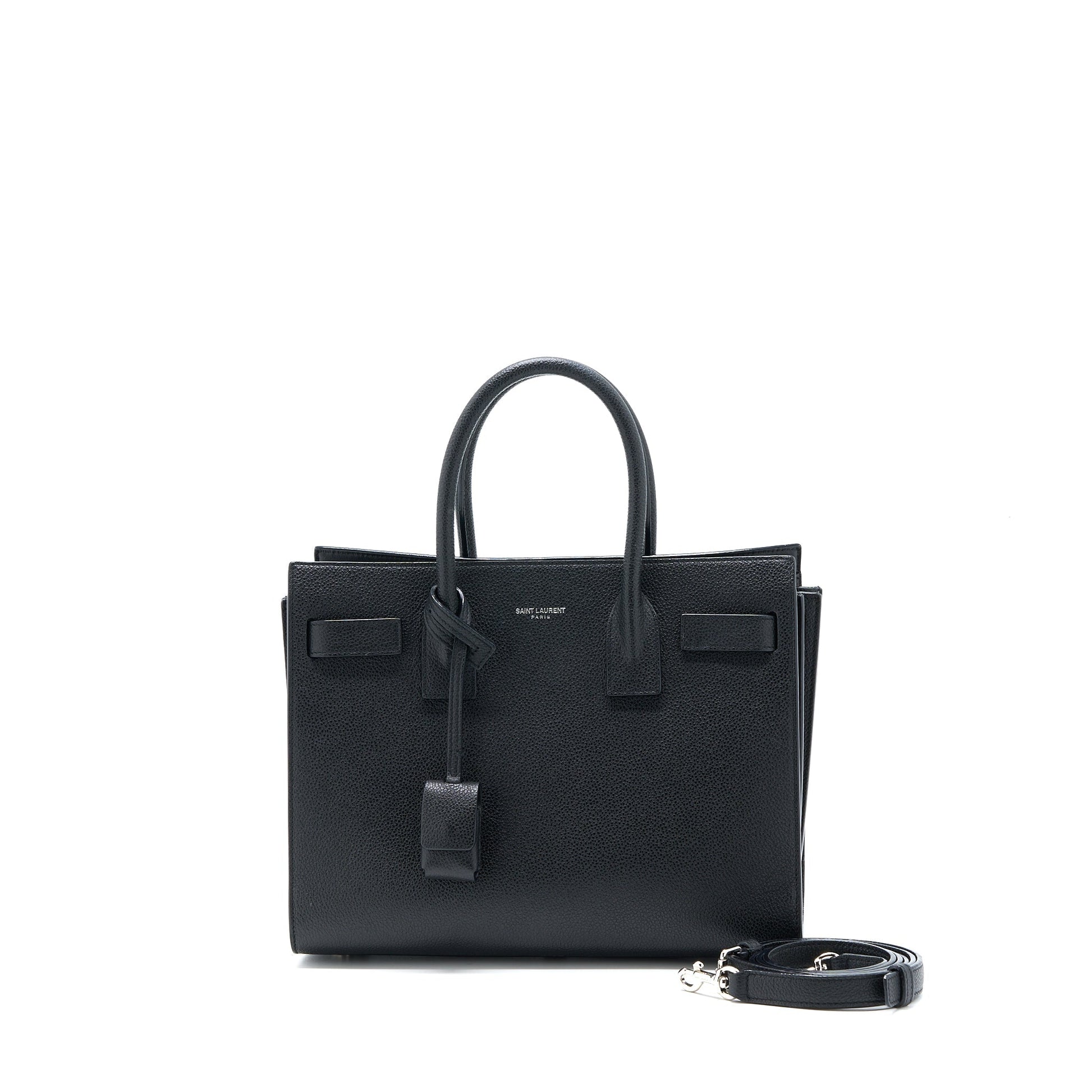 YSL Saint Laurent Saint Laurent Baby Sac De Jour Grained Black Travel Bag