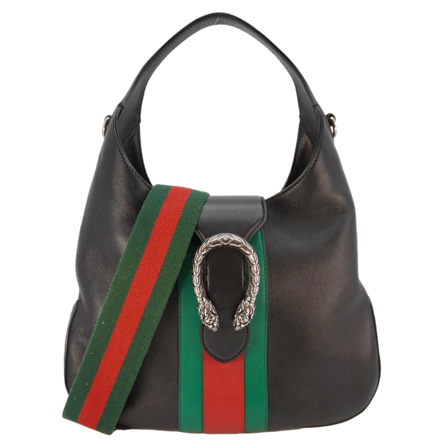 Gucci Dionysus Web Hobo Shoulder Bag Leather Black