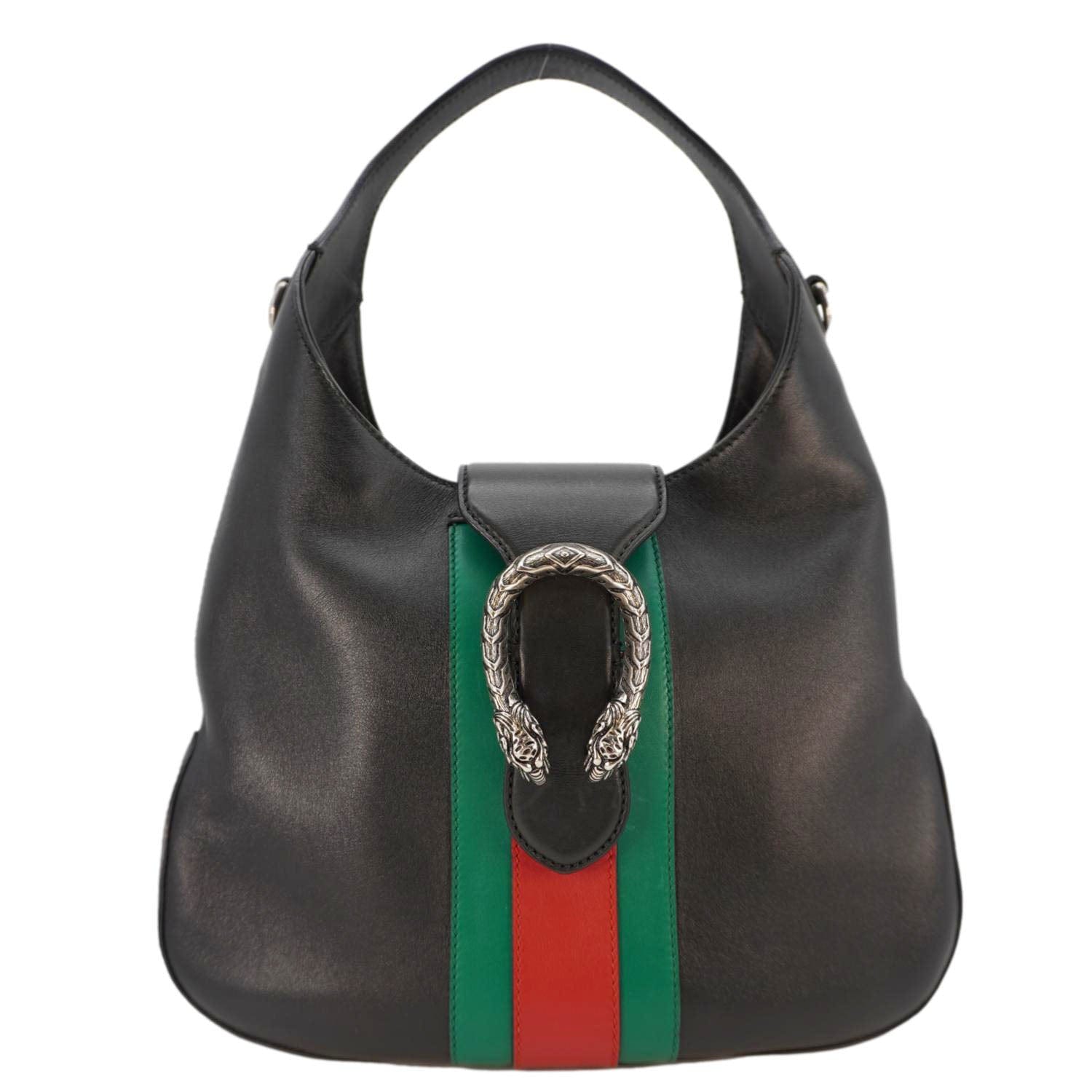 Gucci Dionysus Web Hobo Shoulder Bag Leather Black