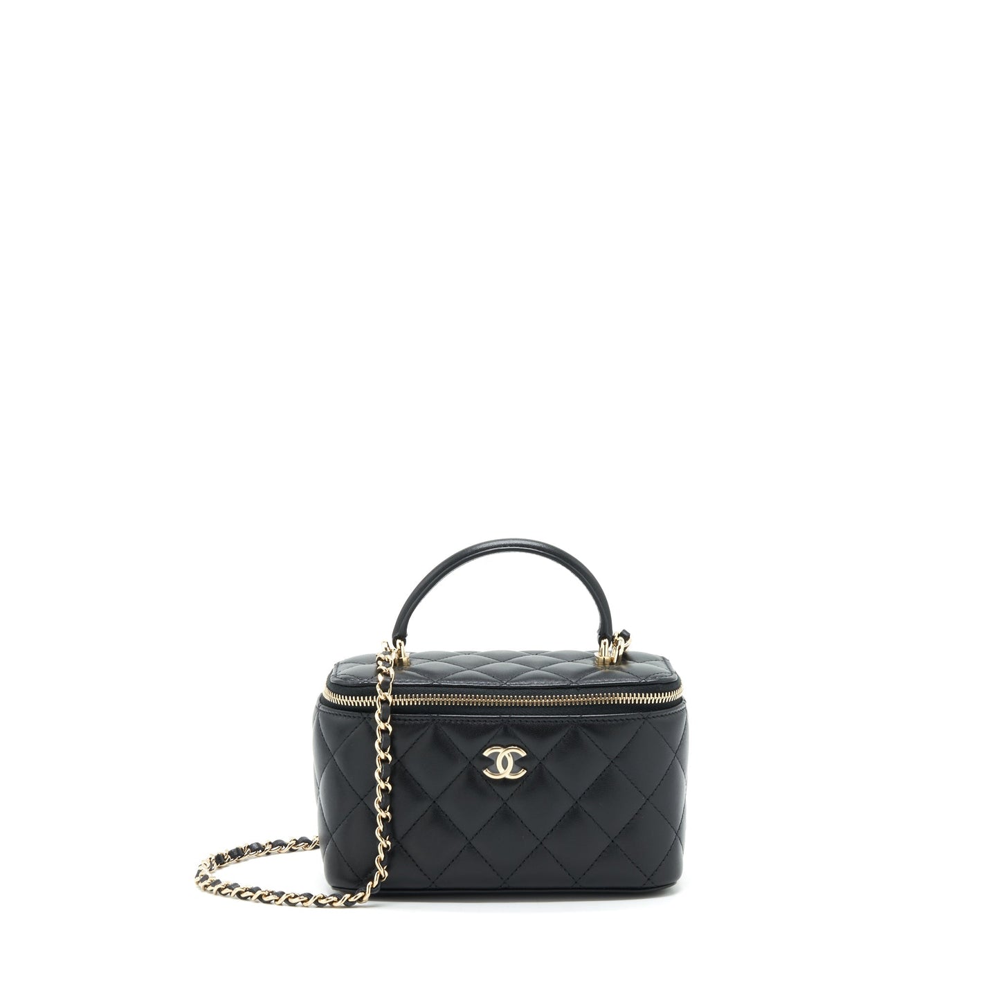 Chanel Top Handle Long Vanity Lambskin LGHW Black Handbag Lghw 1