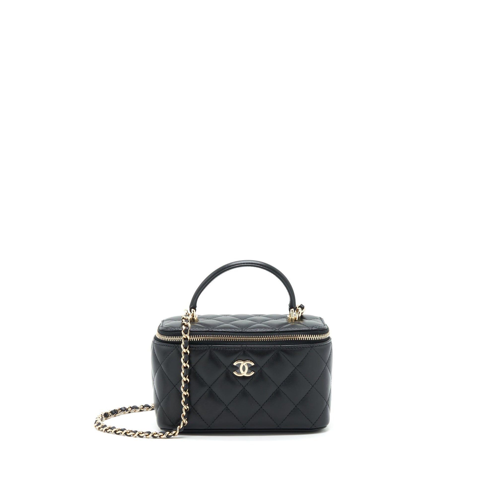 Chanel Top Handle Long Vanity Lambskin LGHW Black Handbag Lghw 1