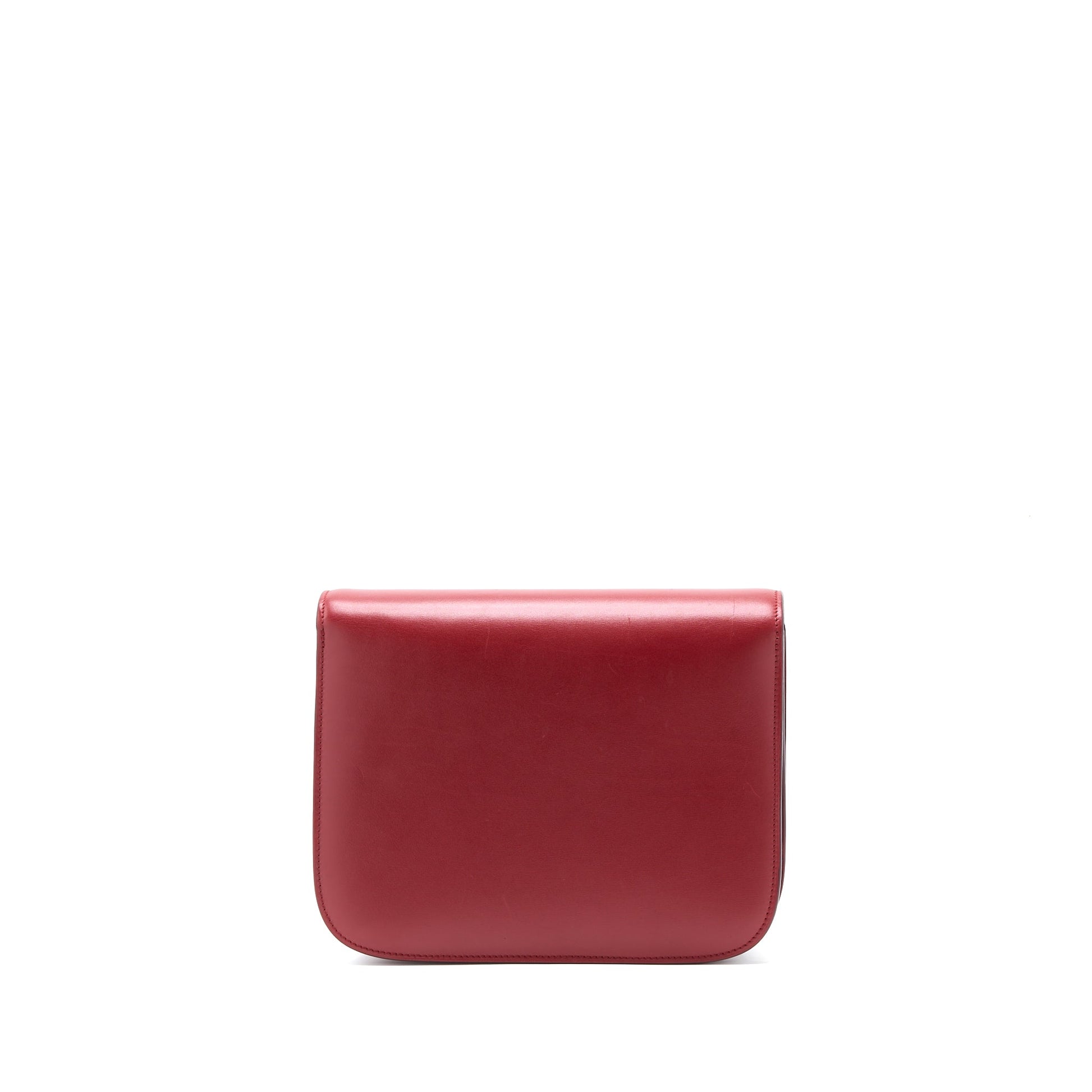 Celine Classic Box Calfskin Handbag Red Medium Travel Bag