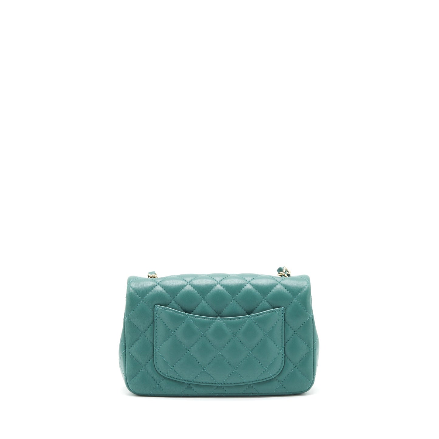 Chanel 21A Rectangular Flap Lambskin Light LGHW Green Shoulder Bag