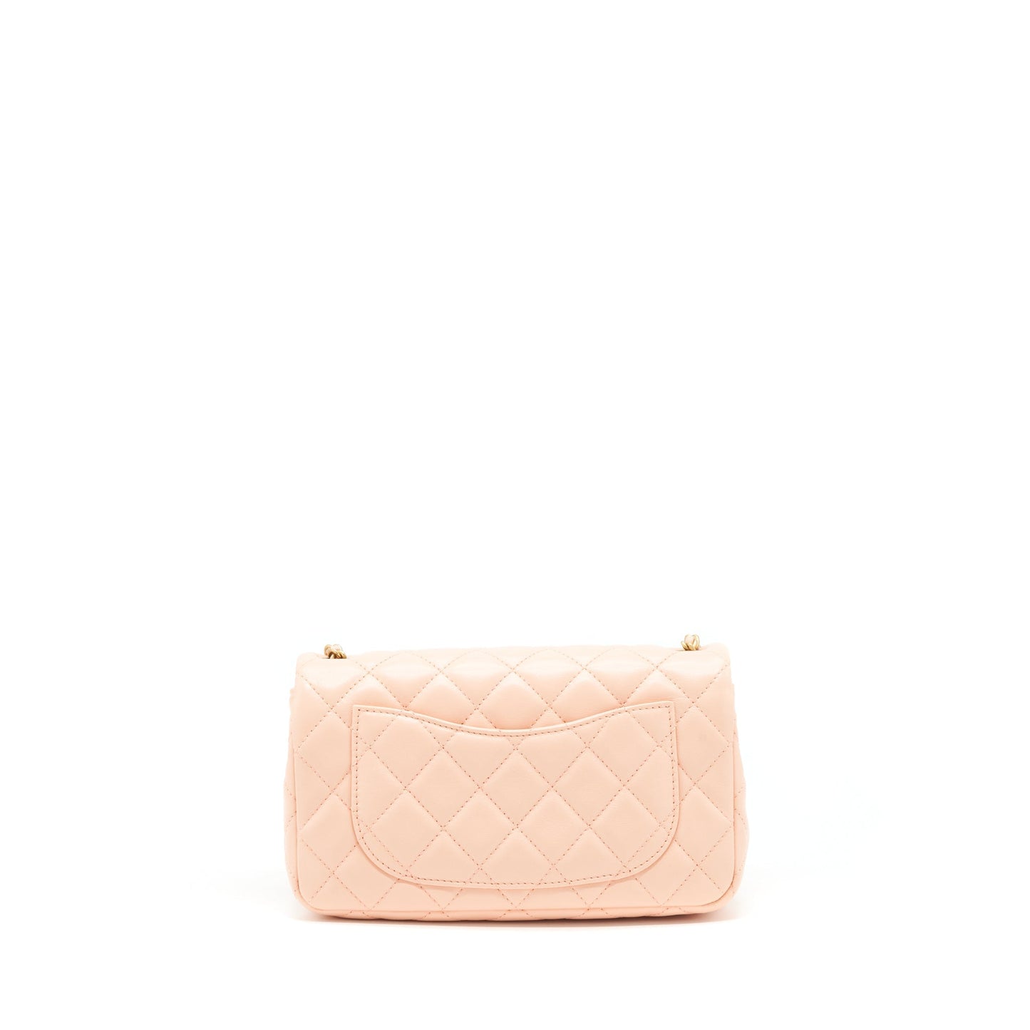 Chanel 22C Pearl Crush Rectangular Flap Lambskin Orange Shoulder Bag