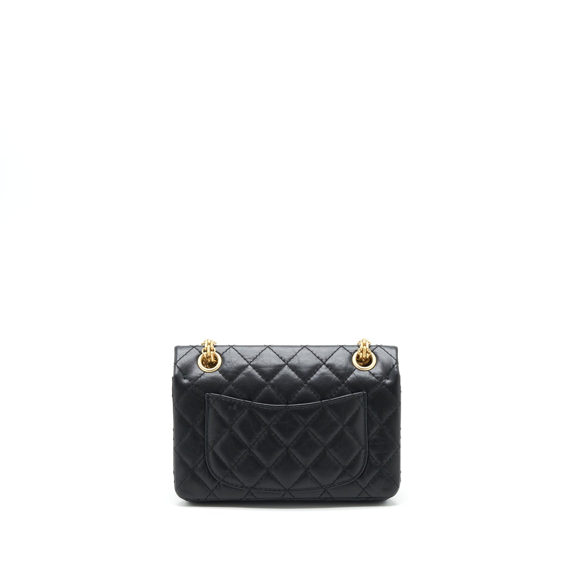Chanel 2.55 Reissue Flap Aged Calfskin Brushed Black Shoulder Bag