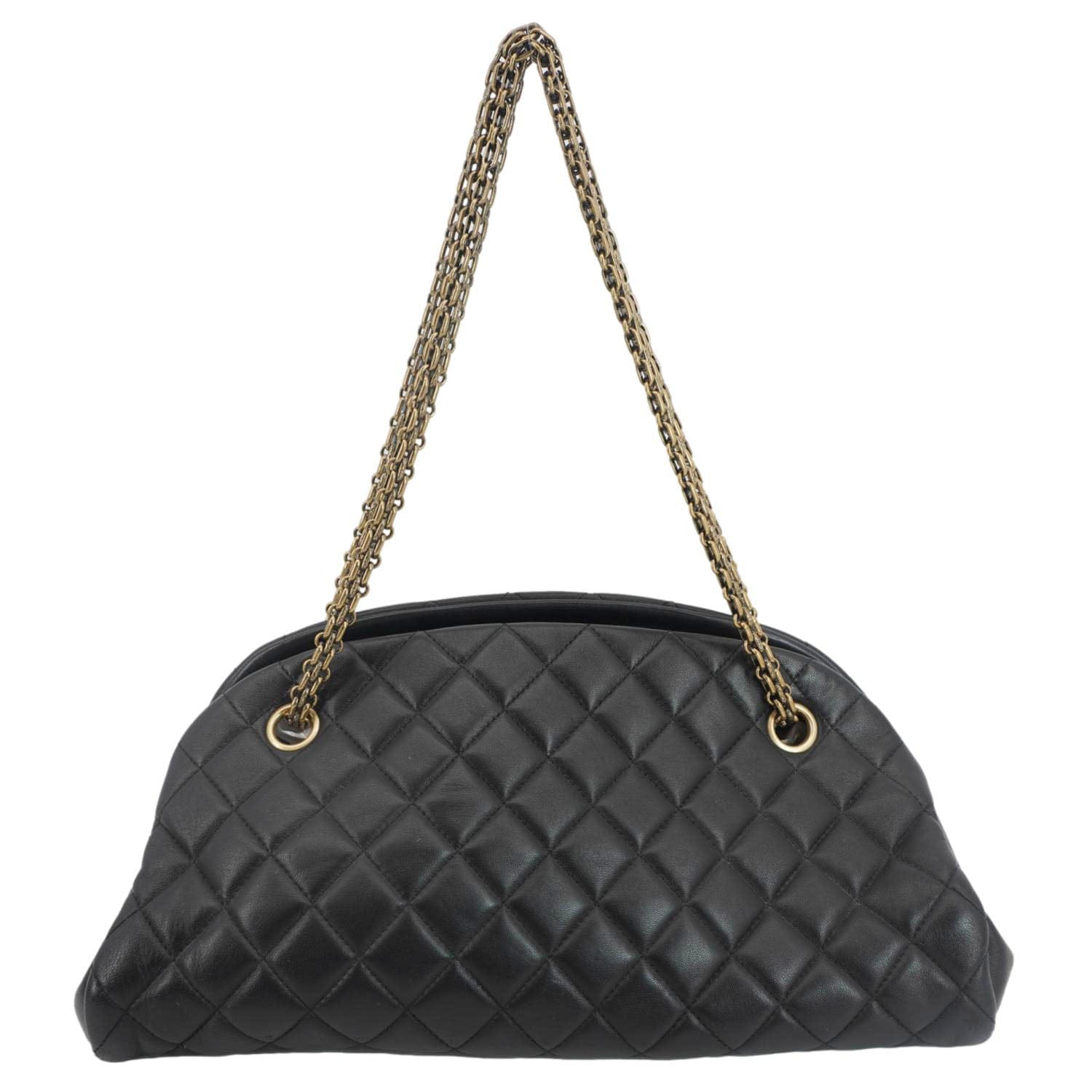 Chanel Just Mademoiselle Bowling Quilted Leather Black Travel Bag
