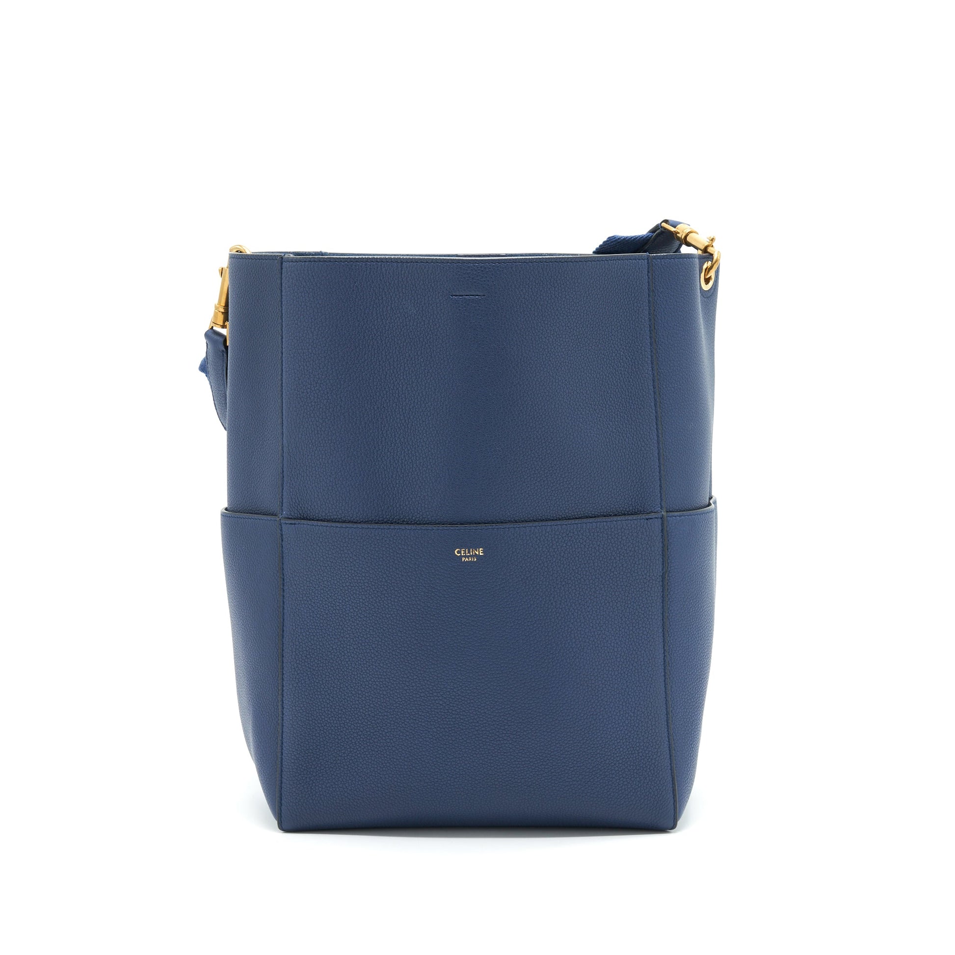 Celine Sangle Purse Navy New Handbag Logo Bucket Bucket Bag