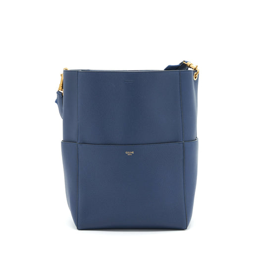 Celine Sangle Purse Navy New Handbag Logo Bucket Bucket Bag