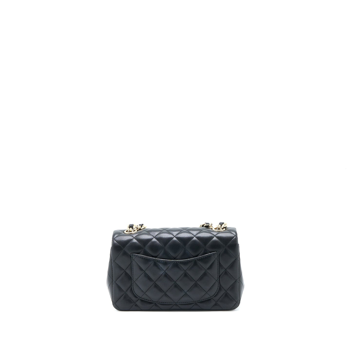 Chanel Rectangular Coco Charm Limited Edition Lambskin Black Key Chain Black Lghw