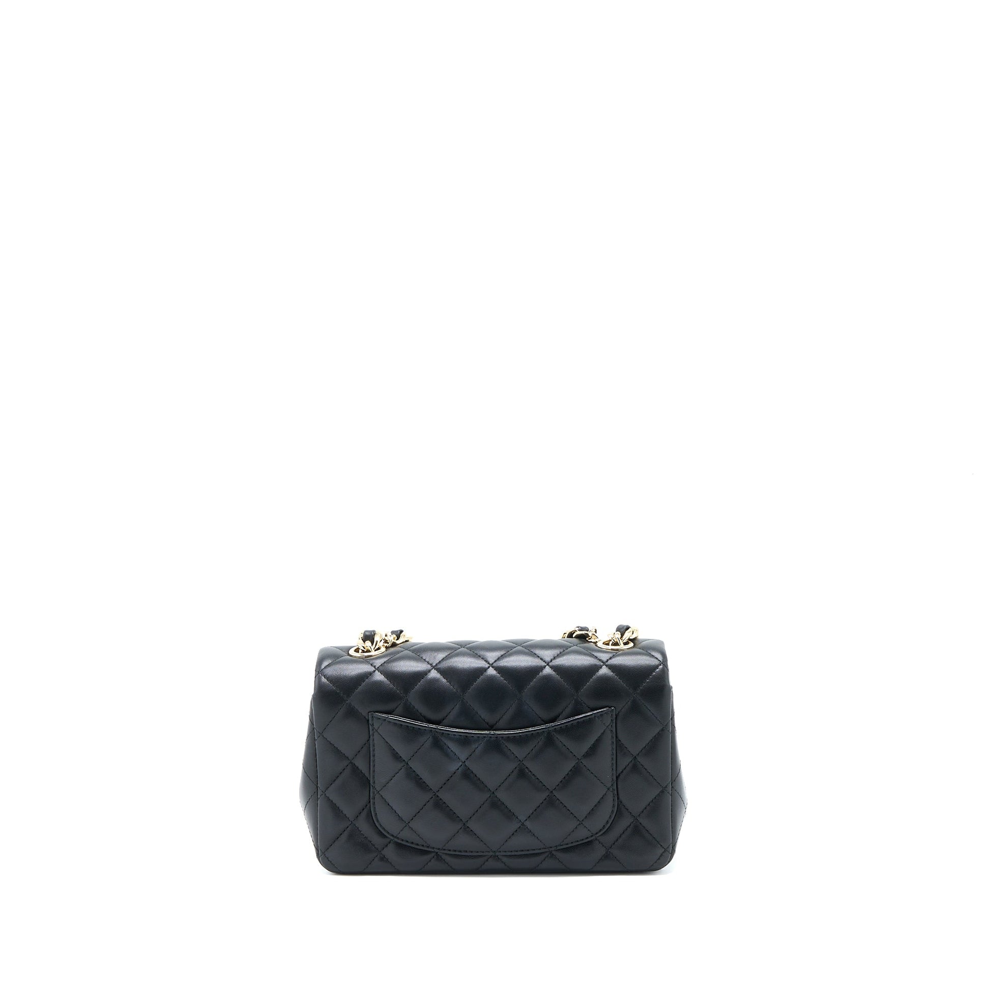Chanel Rectangular Coco Charm Limited Edition Lambskin Black Key Chain Black Lghw