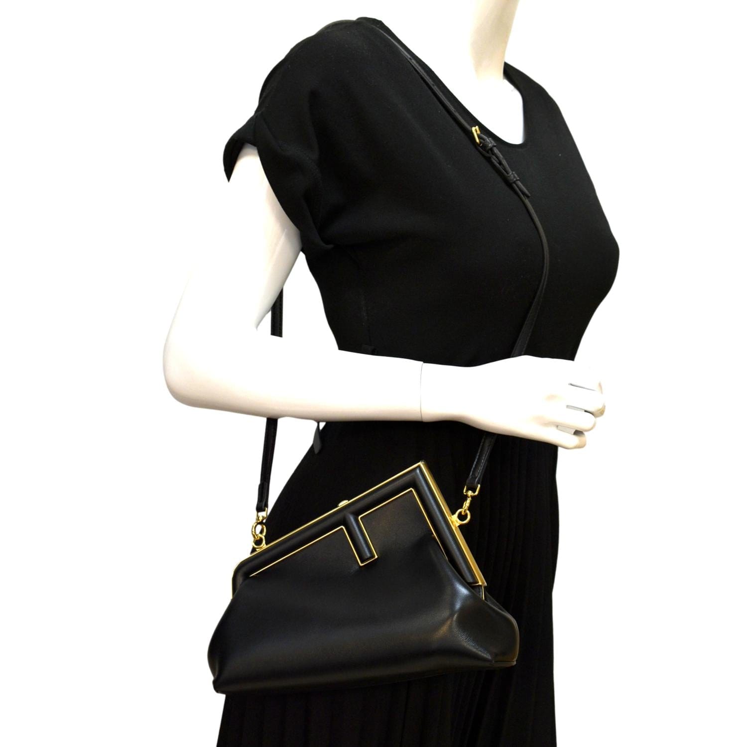 Fendi First Shoulder Bag Leather Black Fendi First Bag