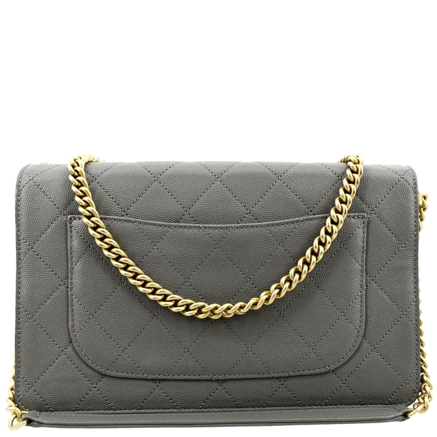 Chanel Lady Coco Flap Suede Caviar Leather Gray Travel Bag
