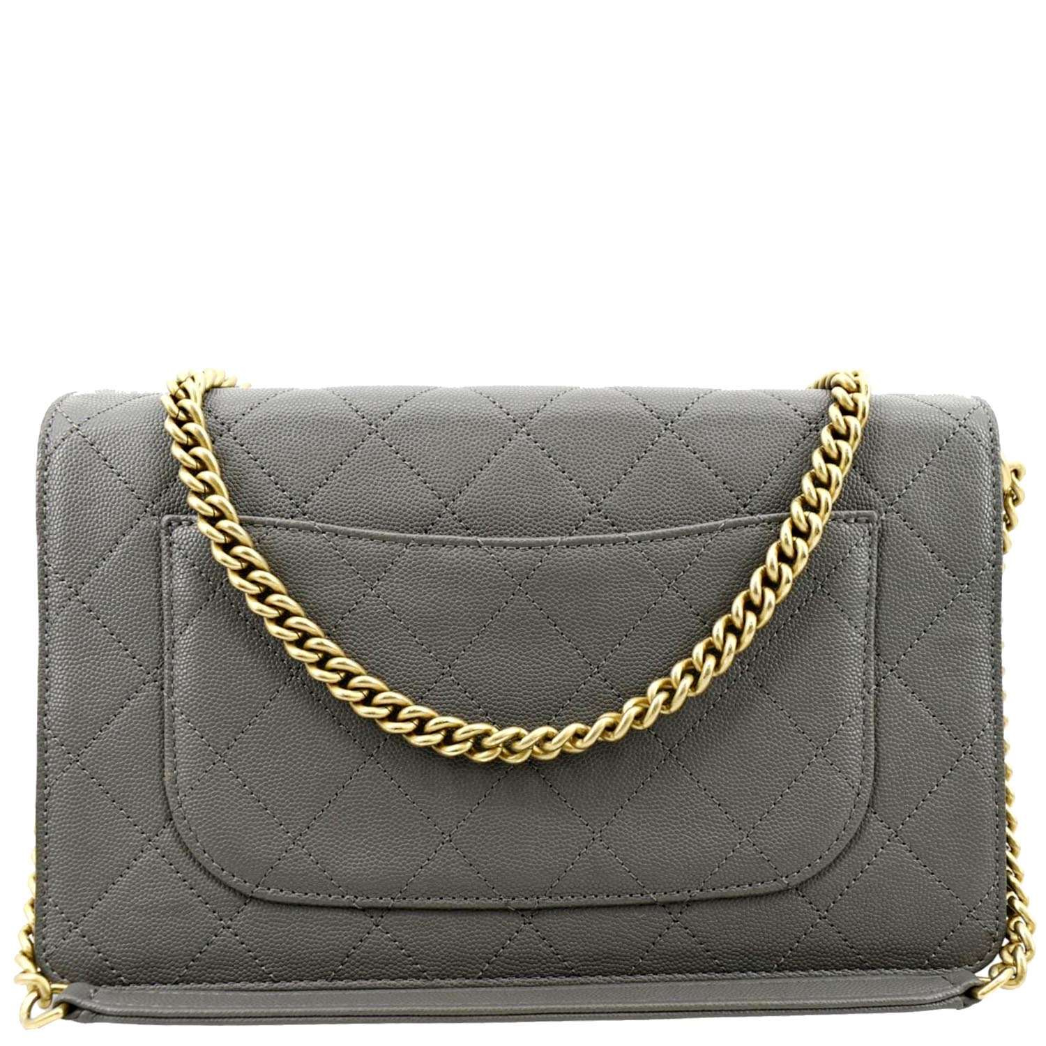 Chanel Lady Coco Flap Suede Caviar Leather Gray Travel Bag